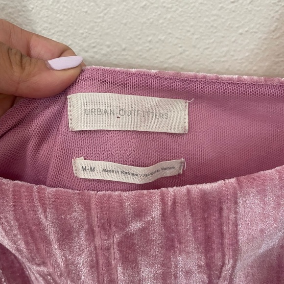 Urban Outfitters Y2K Pink Velvet Mini Dress Size Medium - Picture 4 of 10